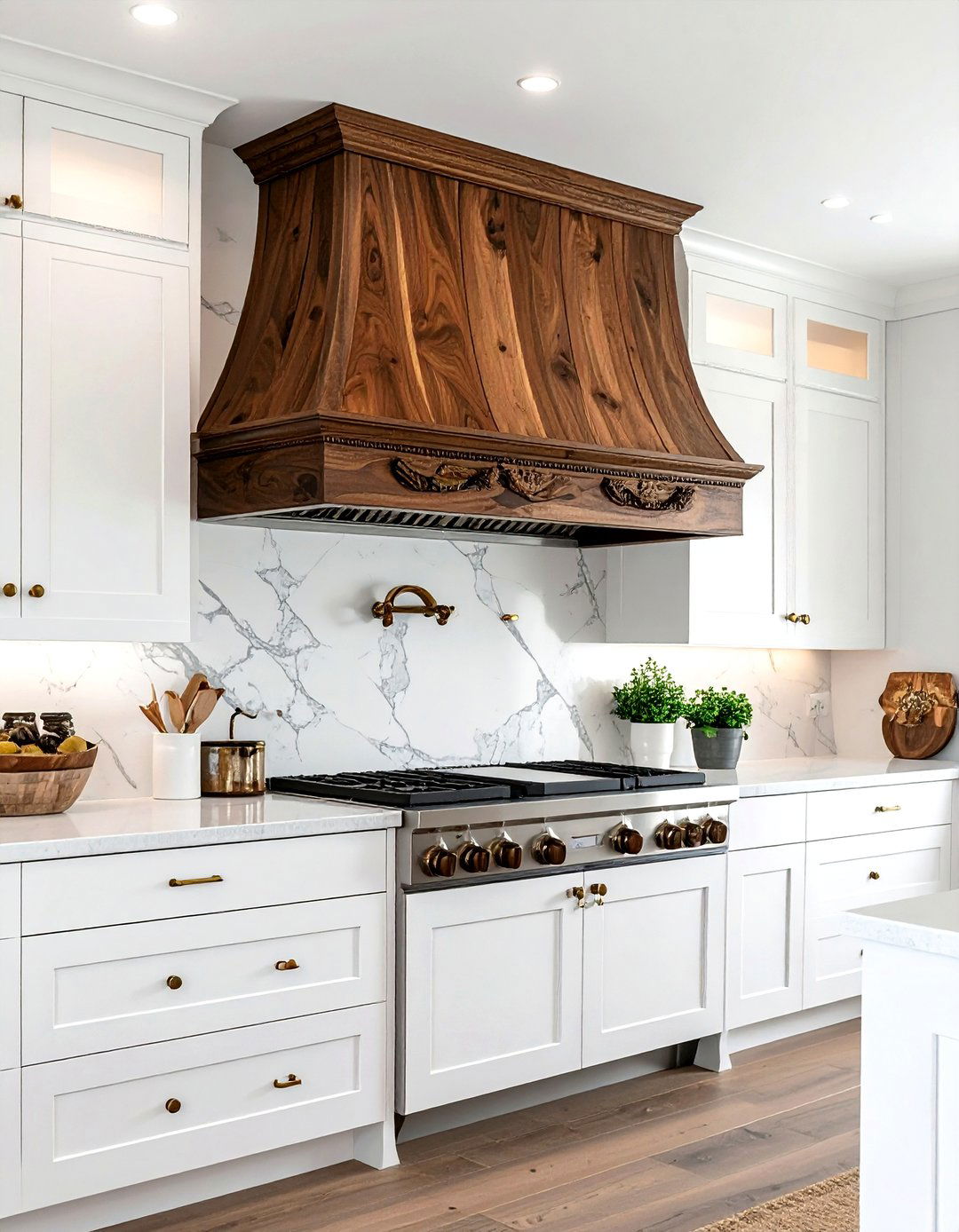 Custom Wood Range Hood - 30 kitchen hood ideas