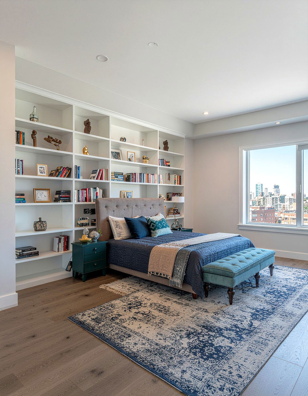 Custom bookshelves - 30 bedroom personalized ideas