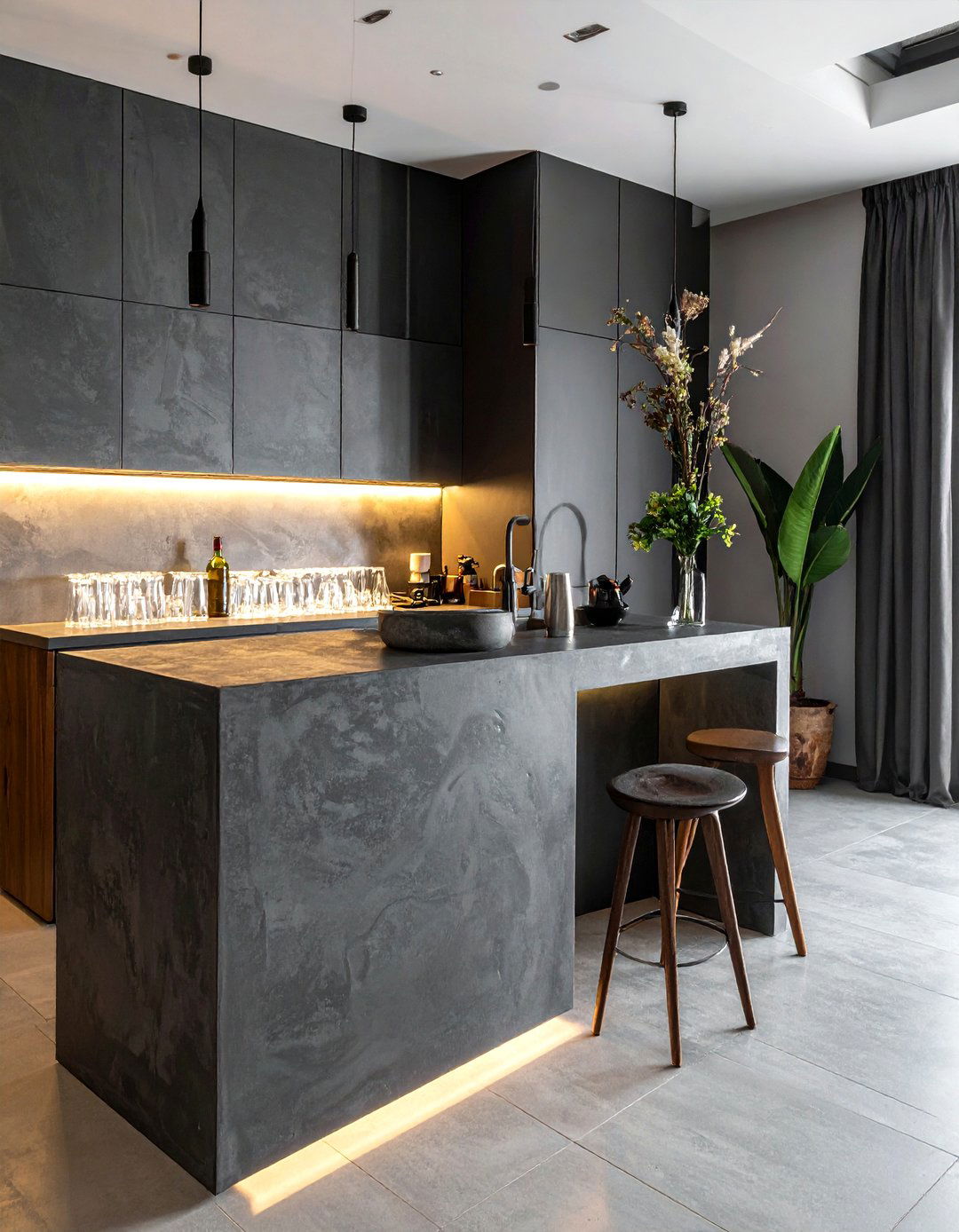 Custom concrete bar sink - 30 concrete sink ideas