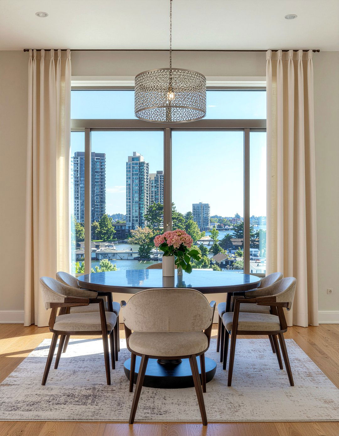 Custom neutral curtains - 30 neutral curtain dining room ideas