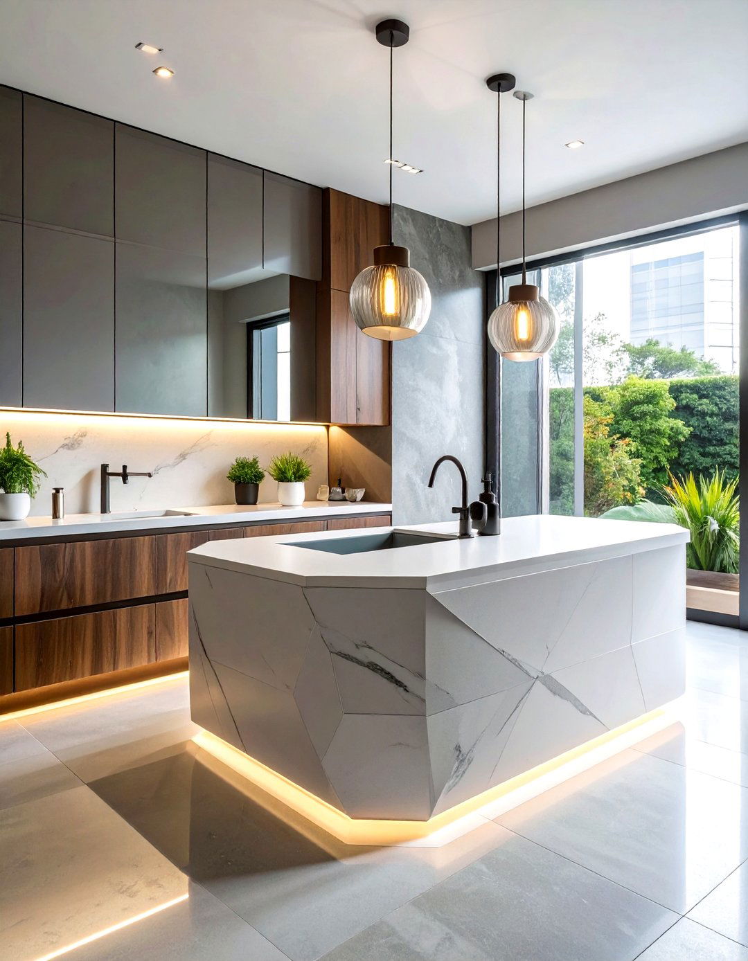 Custom shaped solid surface countertop - 30 solid surface bathroom countertop ideas