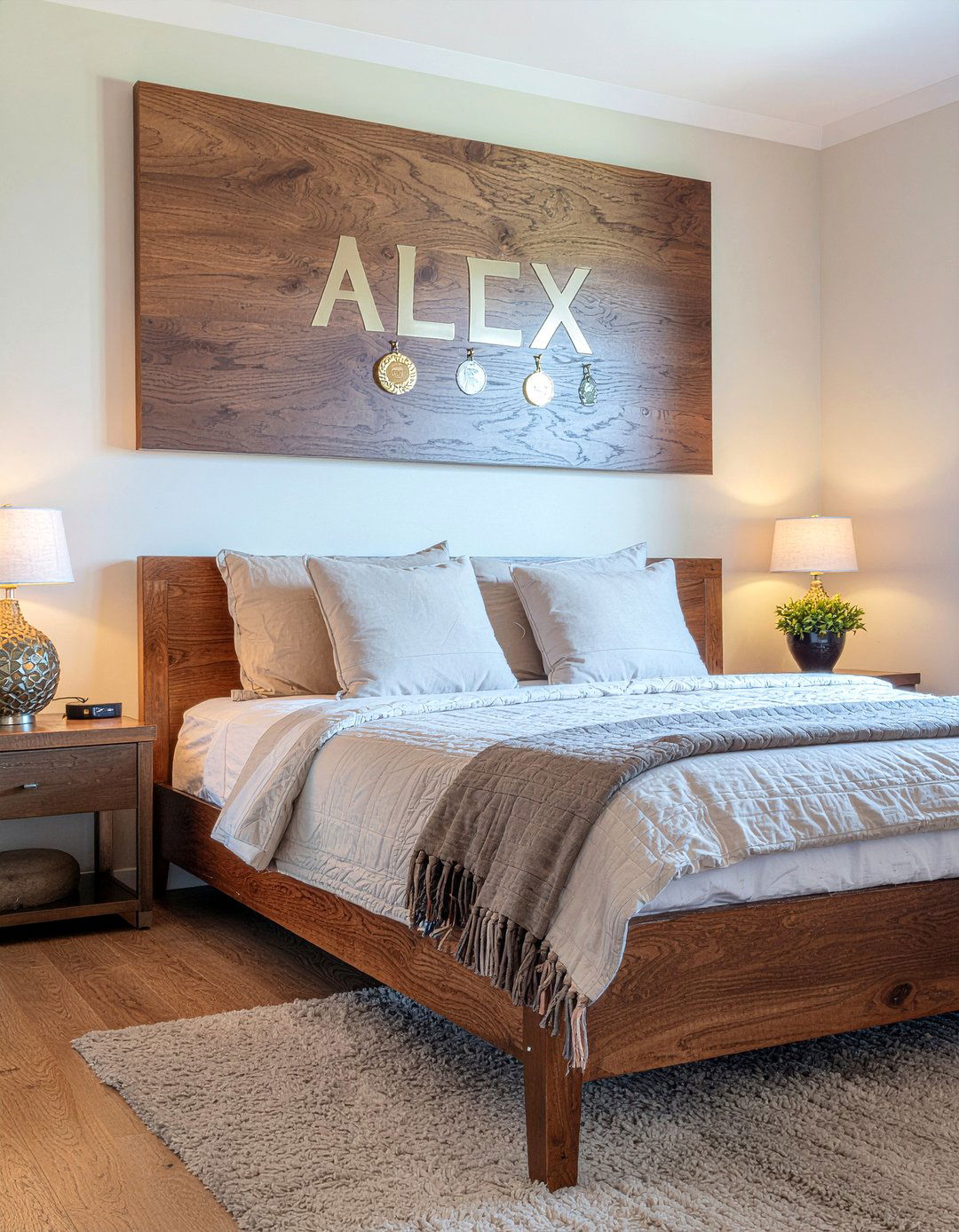 Custom wood medal board - 30 bedroom award display ideas