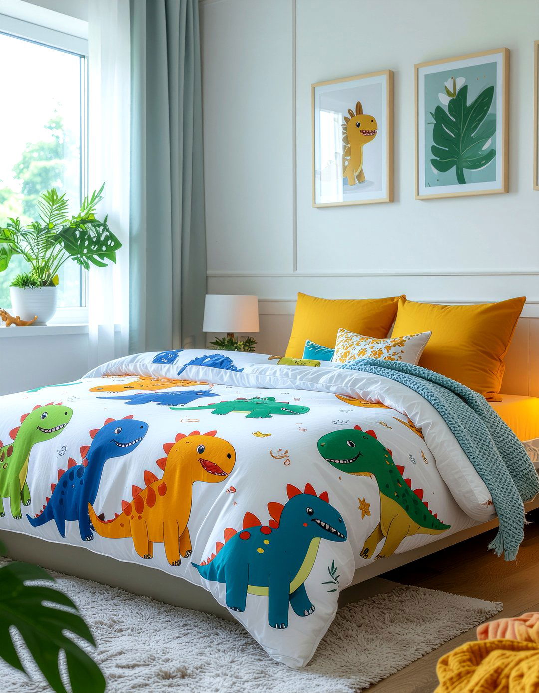 Cute Cartoon Dinosaur Bedding - 30 dinosaur bedroom ideas