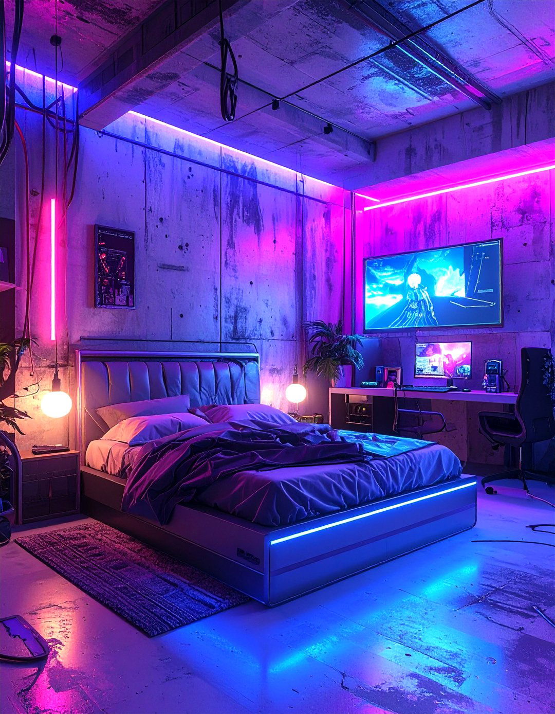 Cyberpunk Bedroom - 30 nerd bedroom ideas