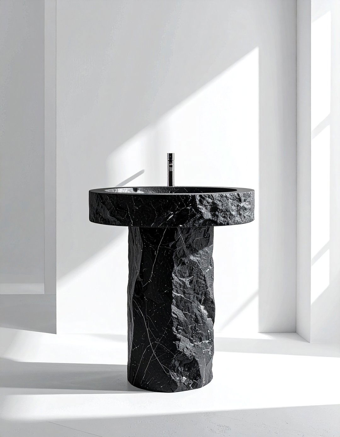 Cylinder stone pedestal - 30 stone sink ideas