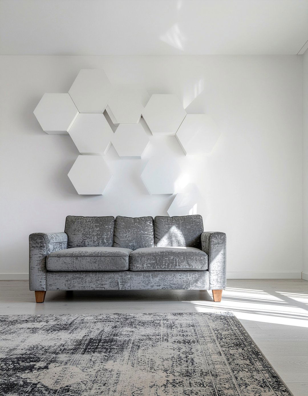 D Hexagonal Wall Panel - 30 living room geometric wall designs