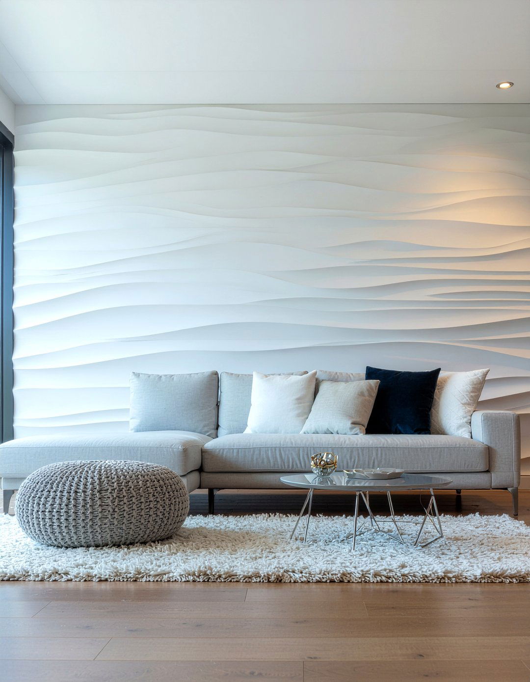 D Wave Pattern Wall - 30 living room geometric wall designs