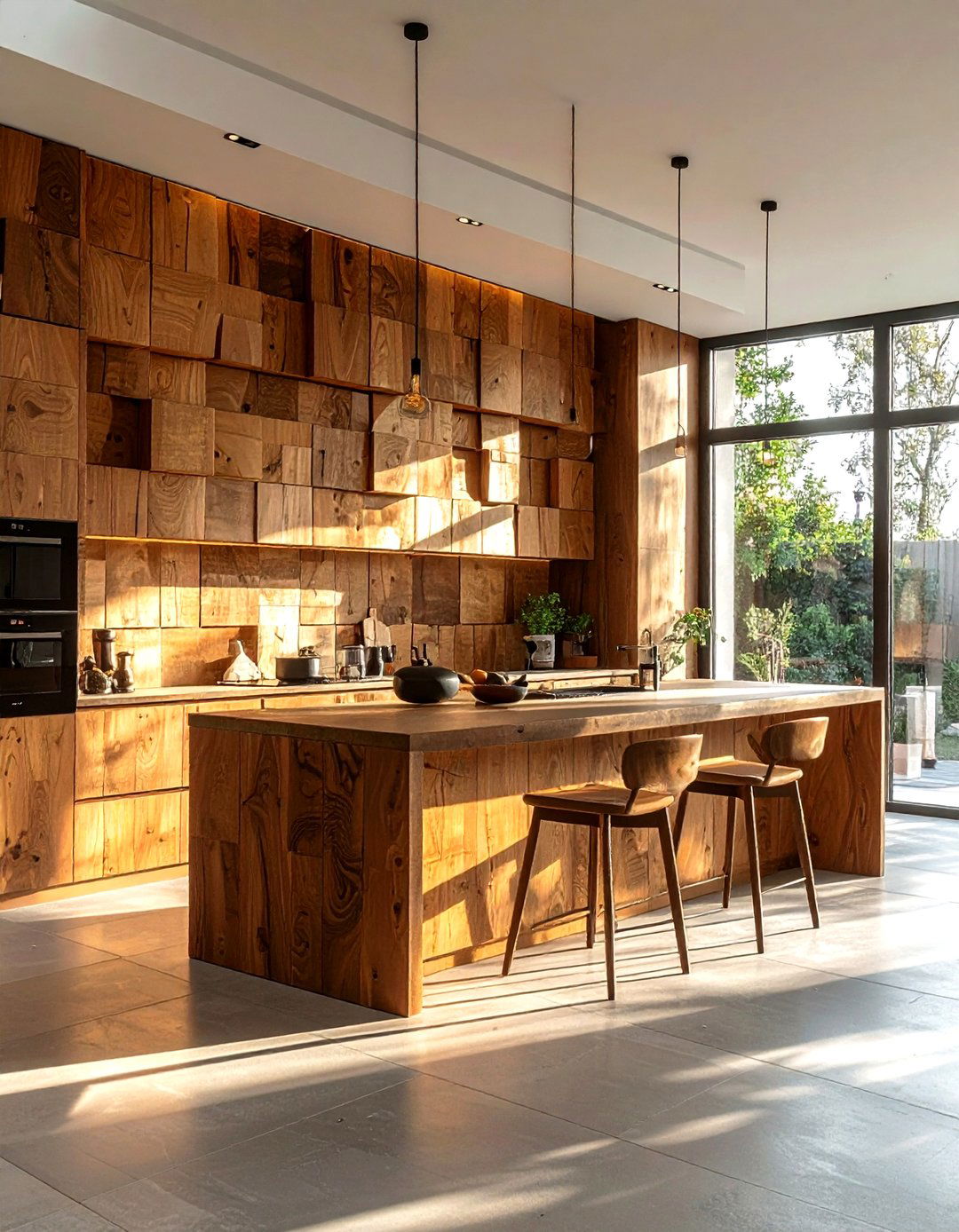 D Wood Wall - 30 kitchen wood wall ideas