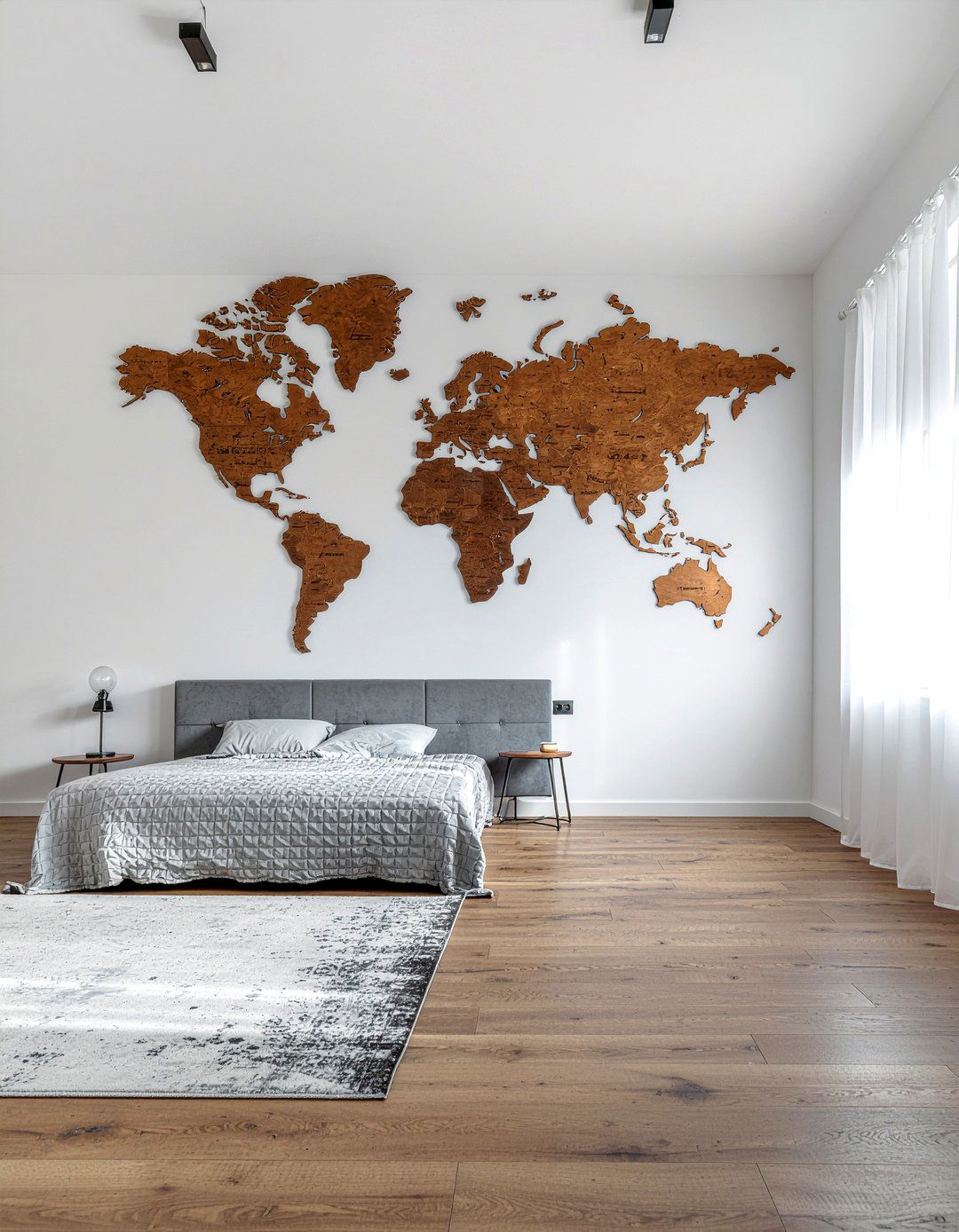 D Wood World Map - 30 world map bedroom ideas