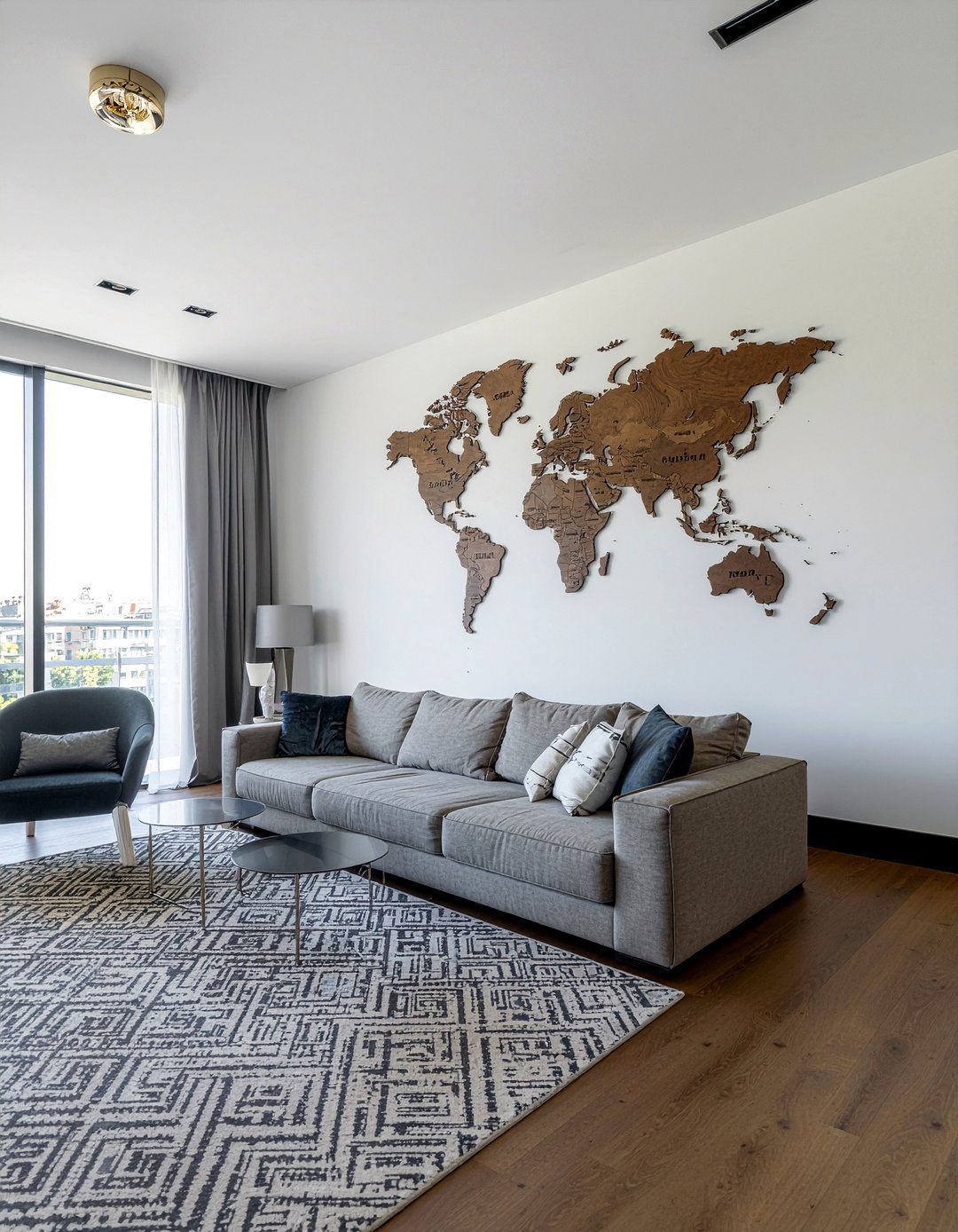 D Wooden World Map - 30 world map living room ideas