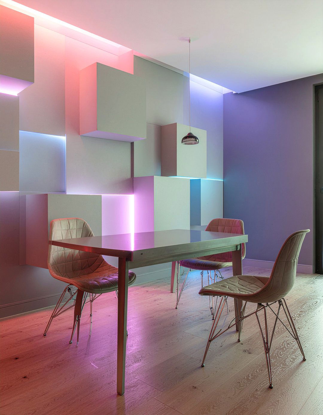 D effect geometric wallpaper - 30 geometric wallpaper dining room ideas