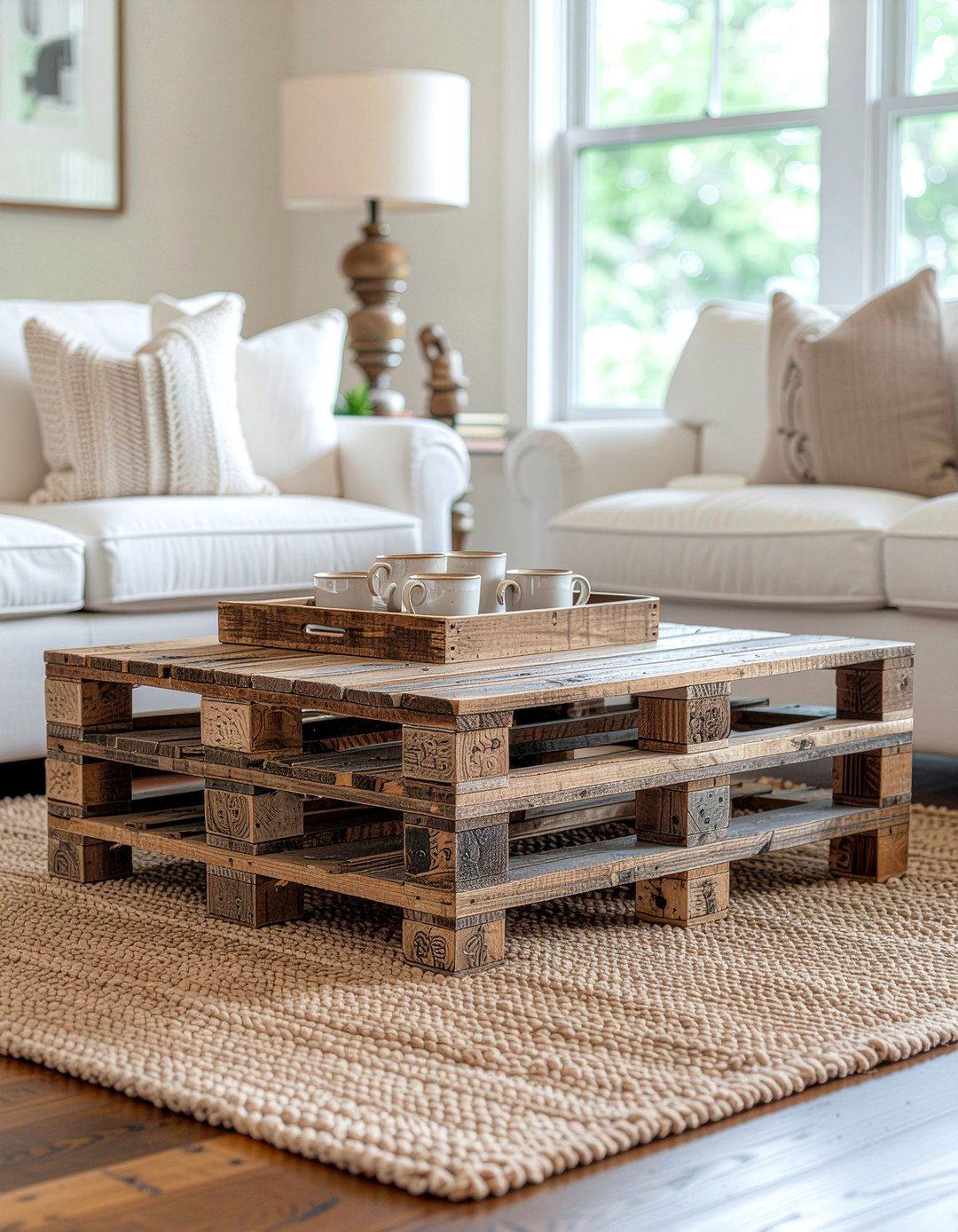DIY Pallet Coffee Table - 30 cheap living room furniture ideas