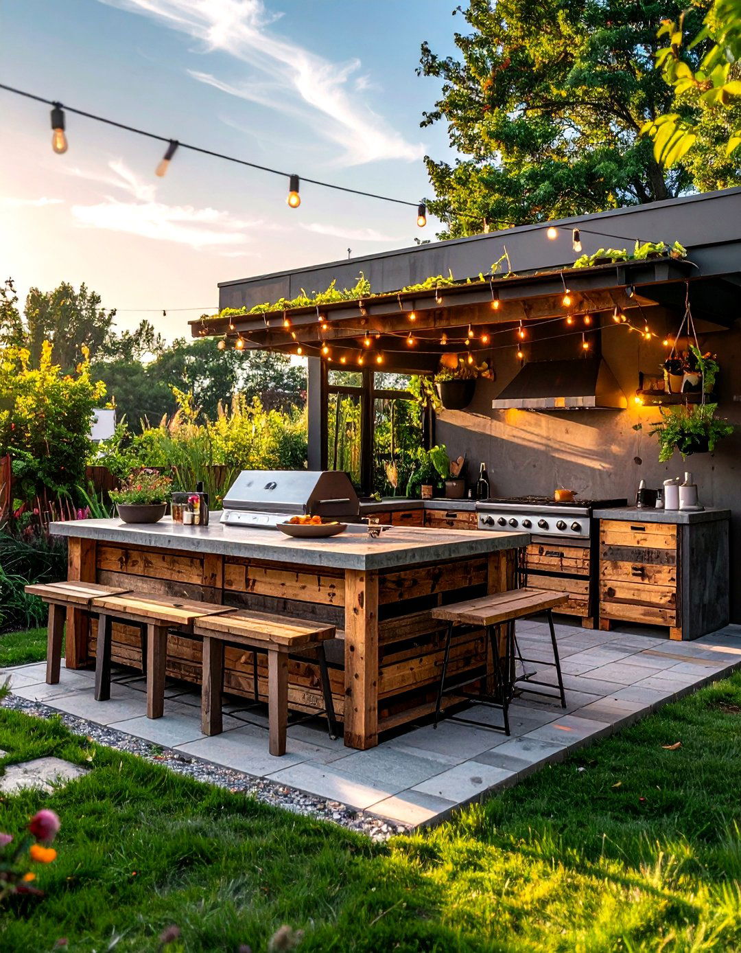 DIY pallet outdoor kitchen - 30 summer kitchen ideas