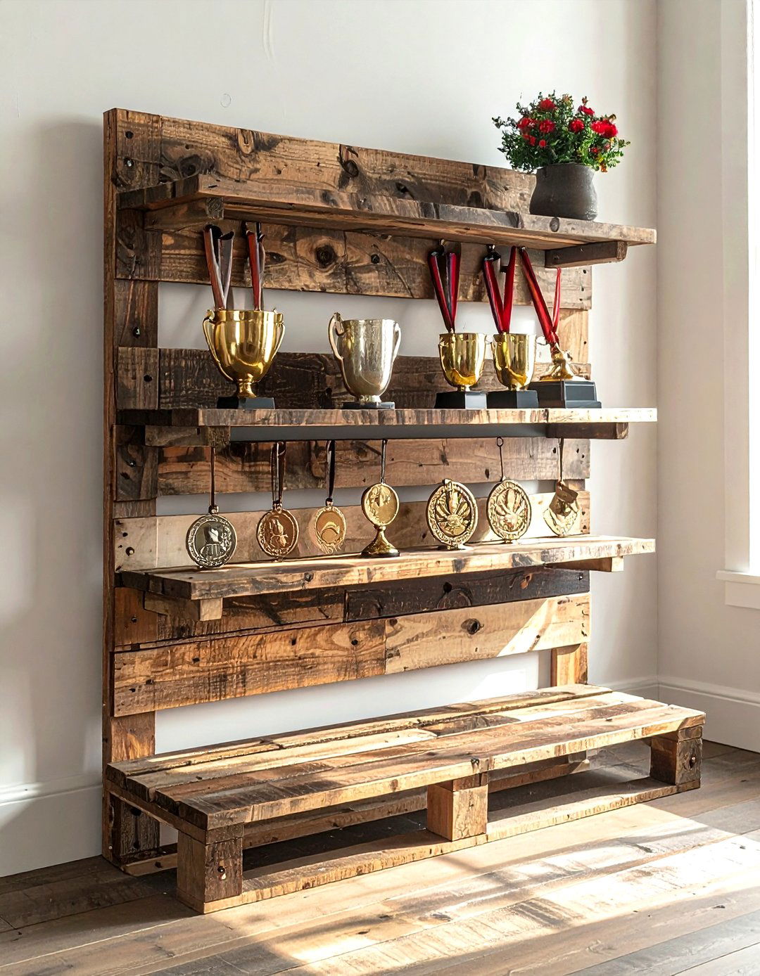 DIY pallet trophy rack - 30 award display ideas