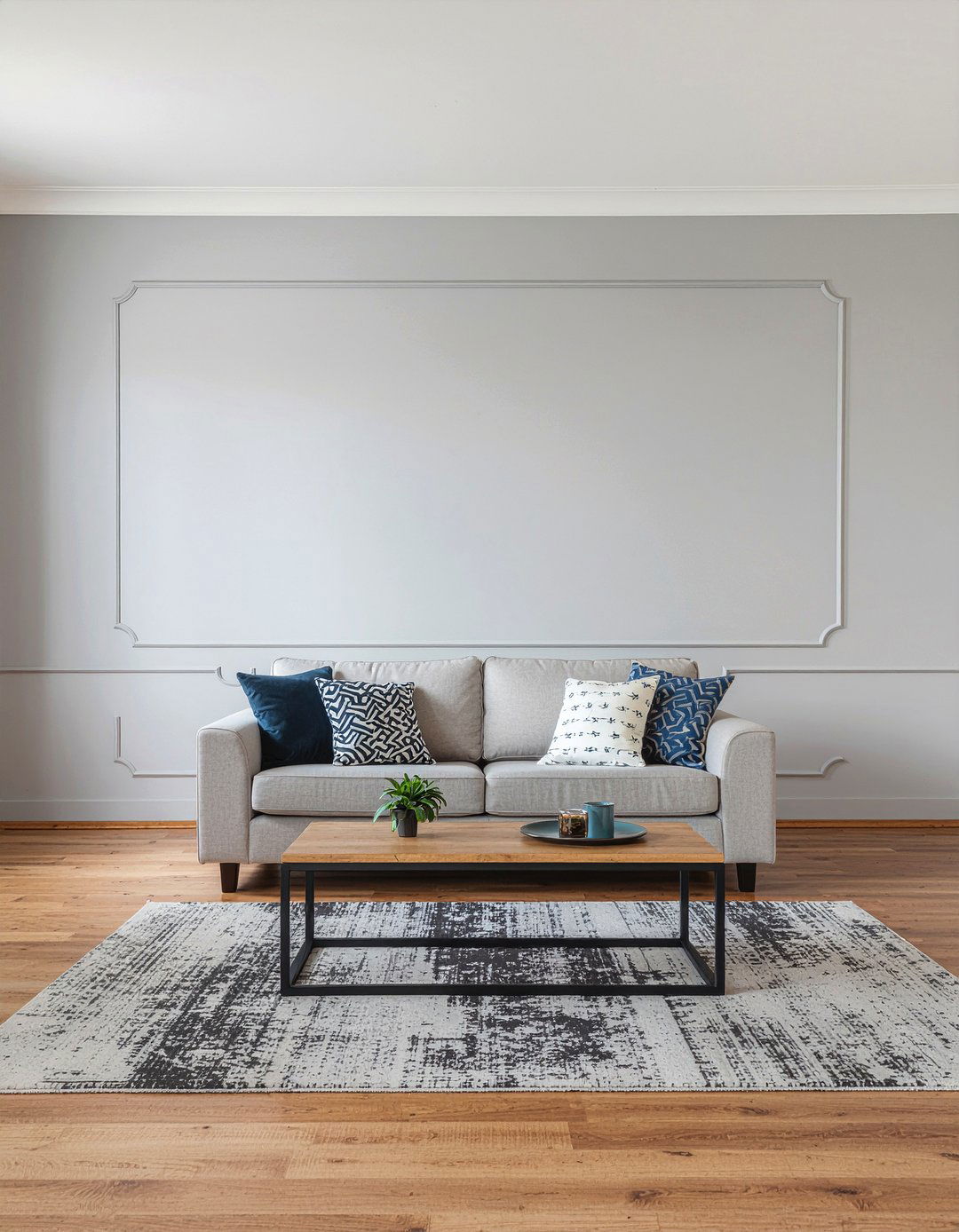 DIY wall molding - 30 low cost living room ideas