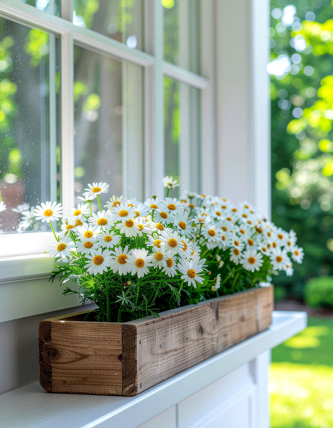 Daisy kitchen window box - 30 kitchen flower arrangement ideas