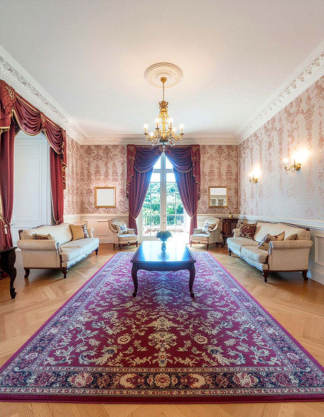 Damask Living Room Wallpaper - 30 living room vintage wallpapers