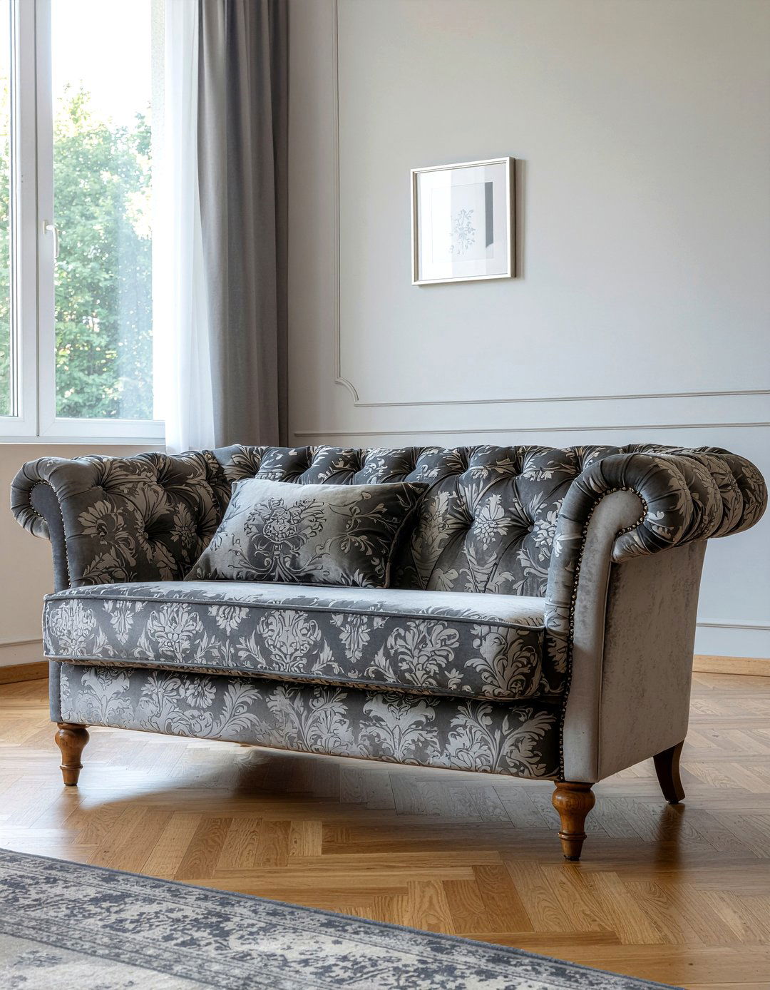 Damask Upholstery - 30 living room traditional furniture ideas