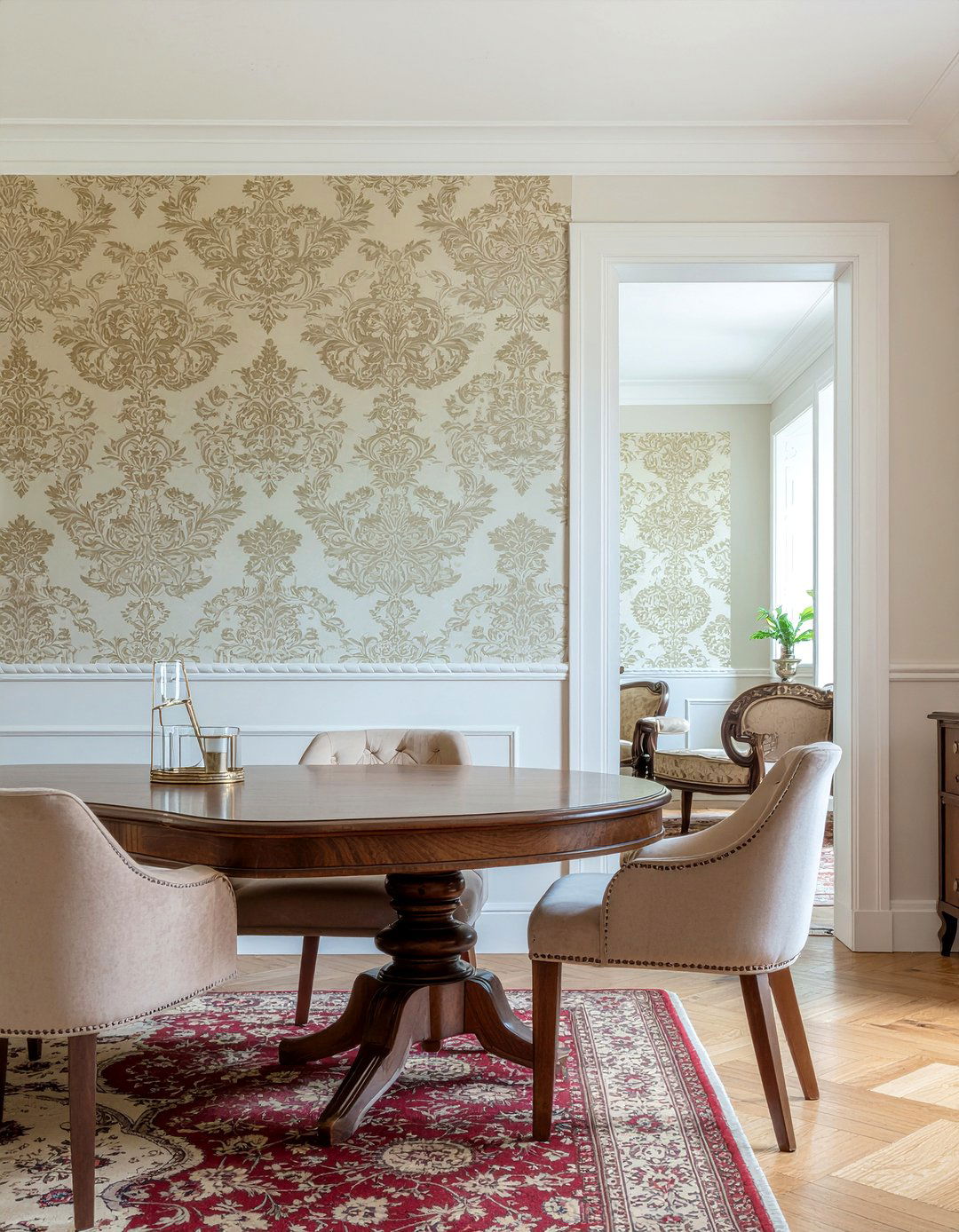 Damask wallpaper patterns - 30 Georgian dining room ideas