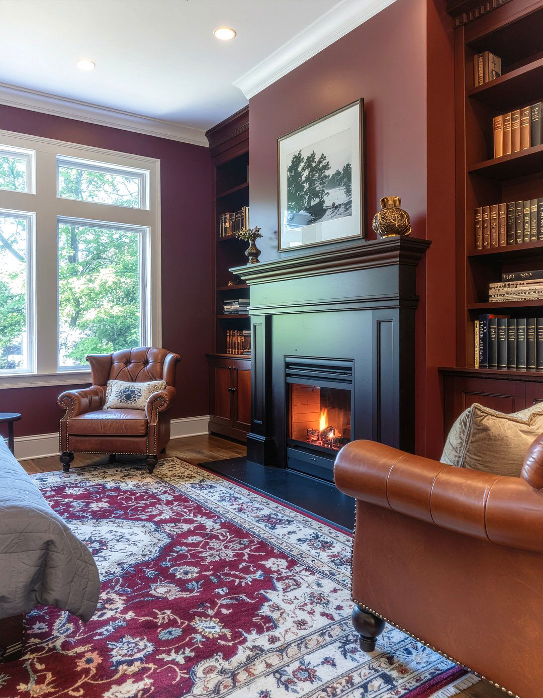 Dark Academia Bedroom Electric Fireplace - 30 bedroom electric fireplace ideas