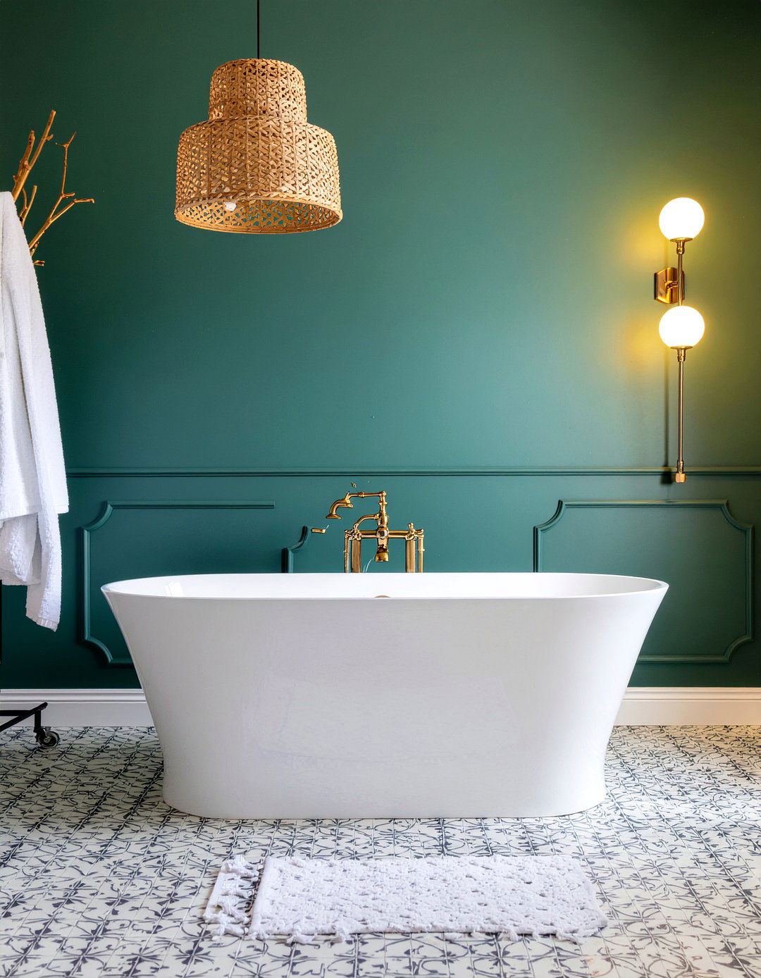 Dark Accent Wall - 30 bathroom tub accent ideas