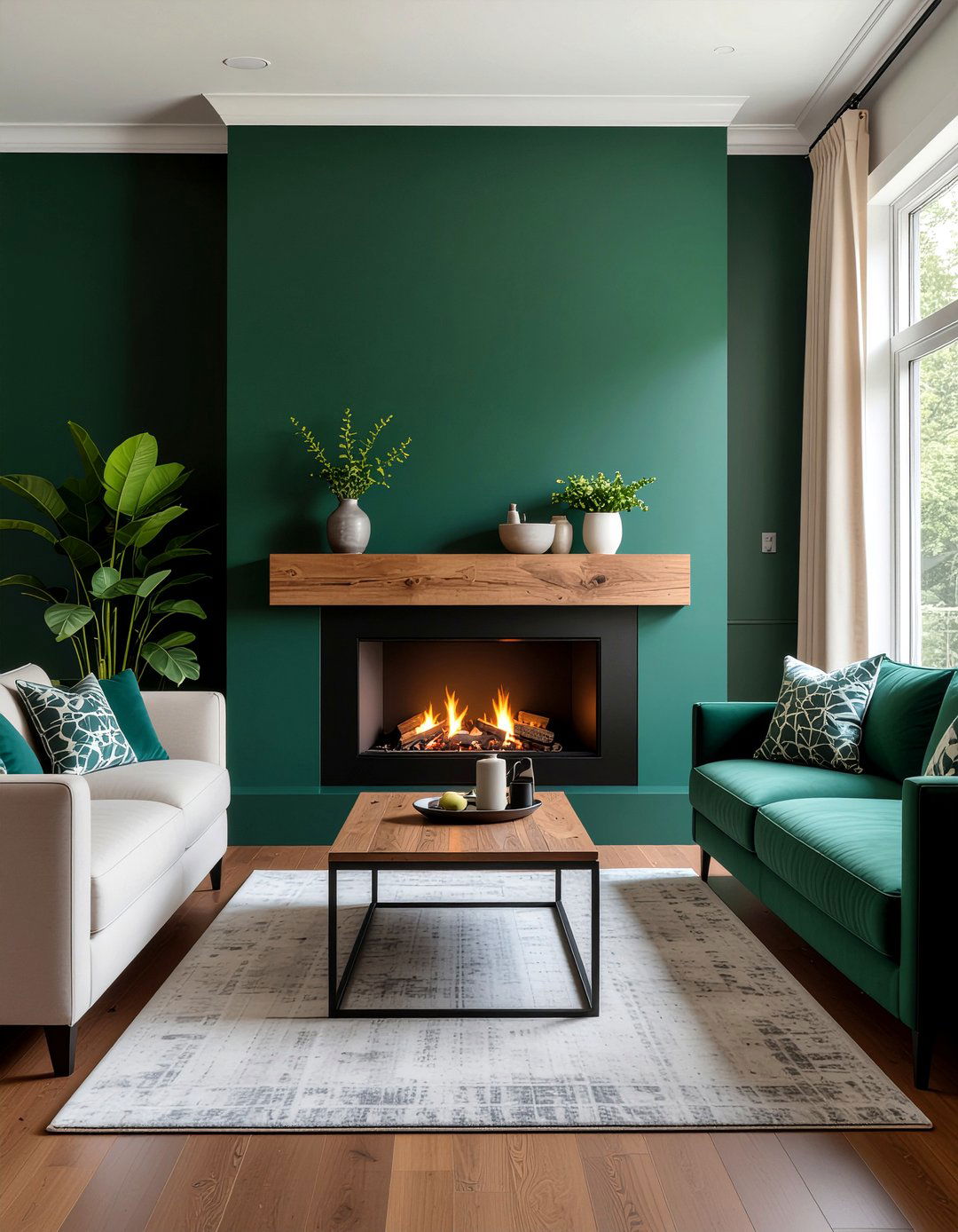 Dark Accent Wall Electric Fireplace - 30 living room electric fireplace ideas