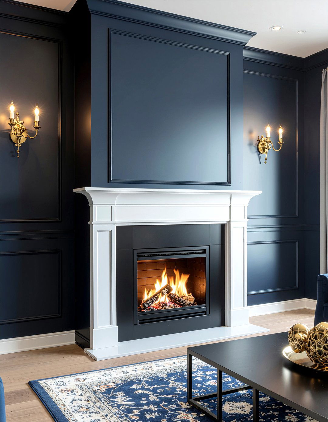 Dark Accent Wall Fireplace - 30 living room gas fireplace ideas