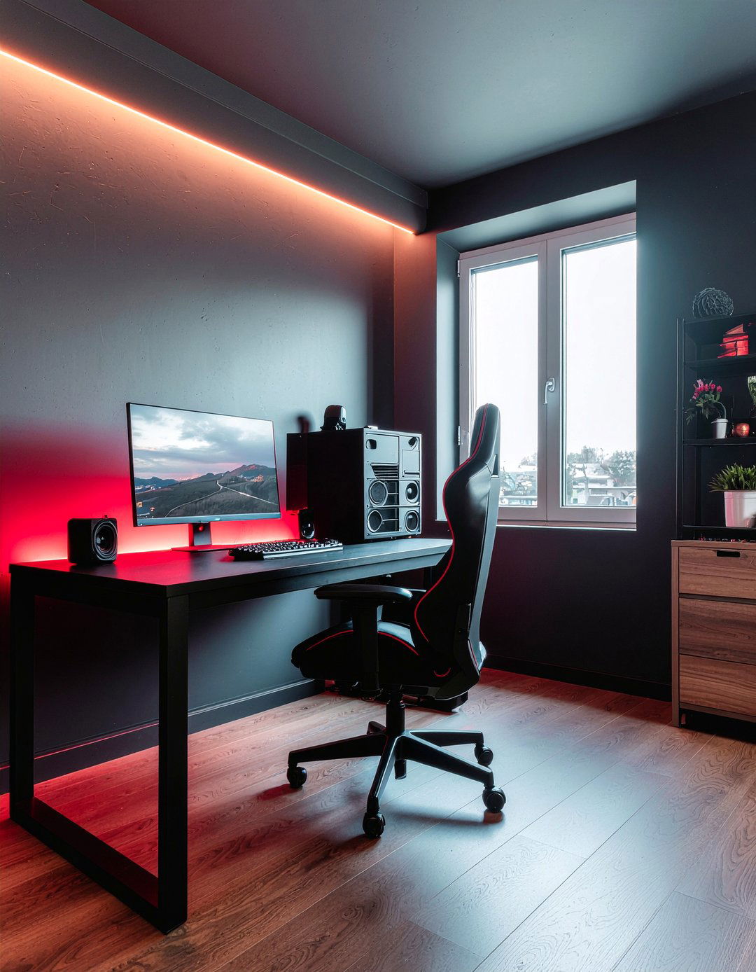Dark Aesthetic Gaming - 30 streaming setup bedroom ideas