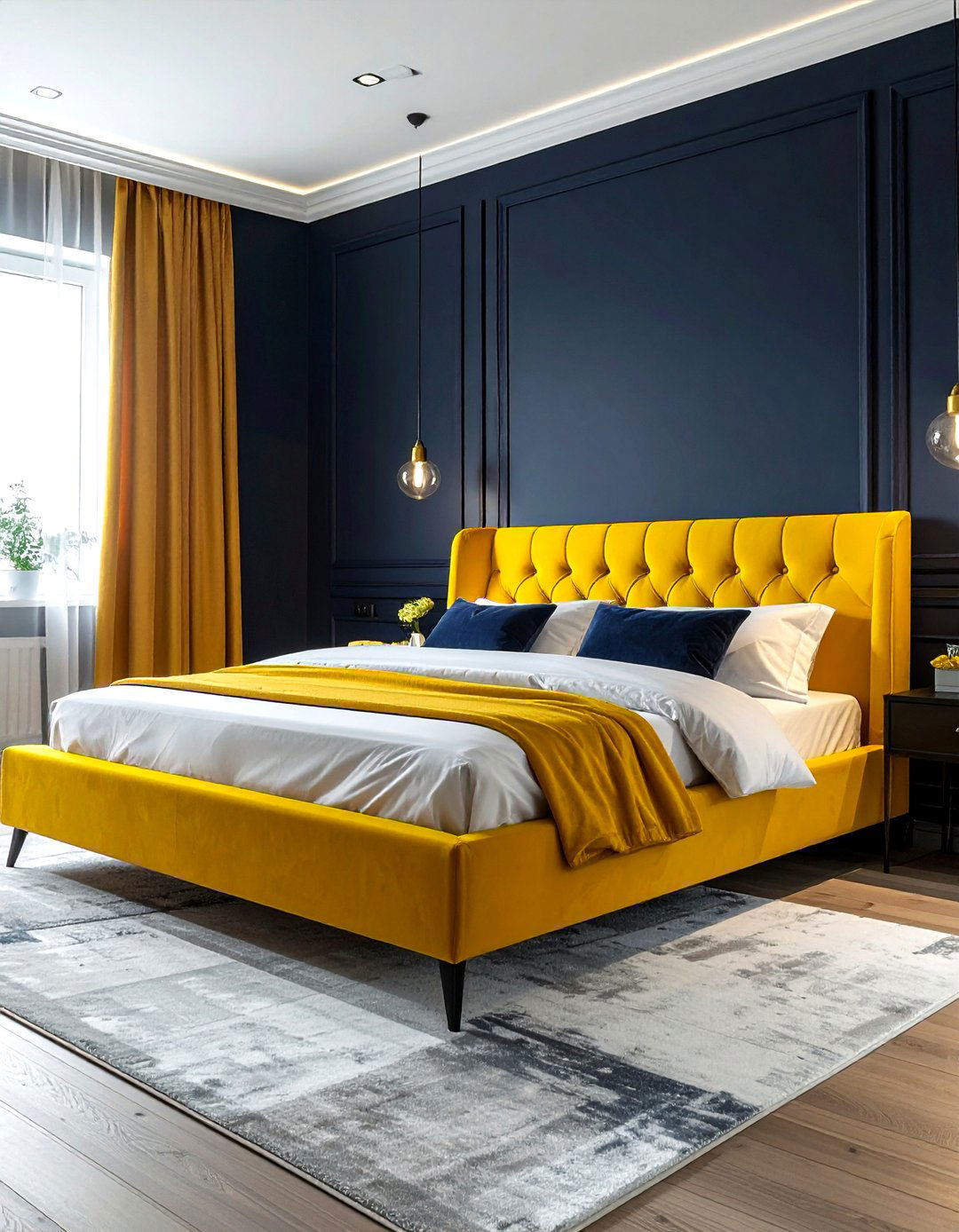 Dark And Yellow Bedroom - 30 bright yellow bedroom ideas