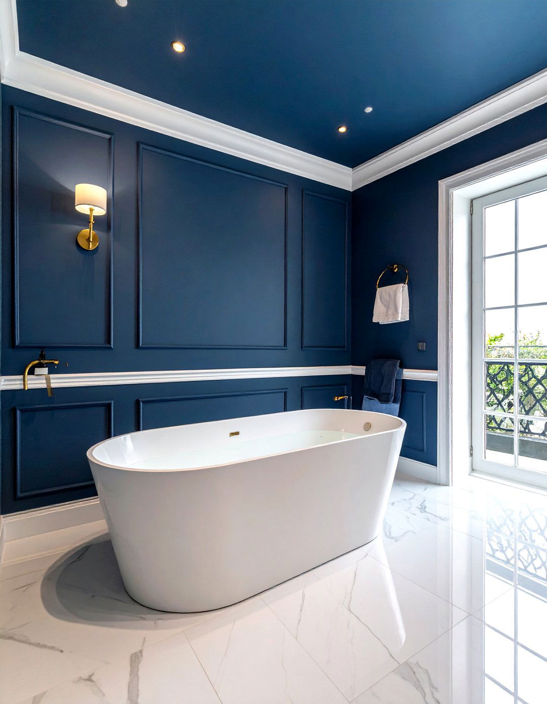 Dark Blue Bathroom - 30 blue bathroom ideas