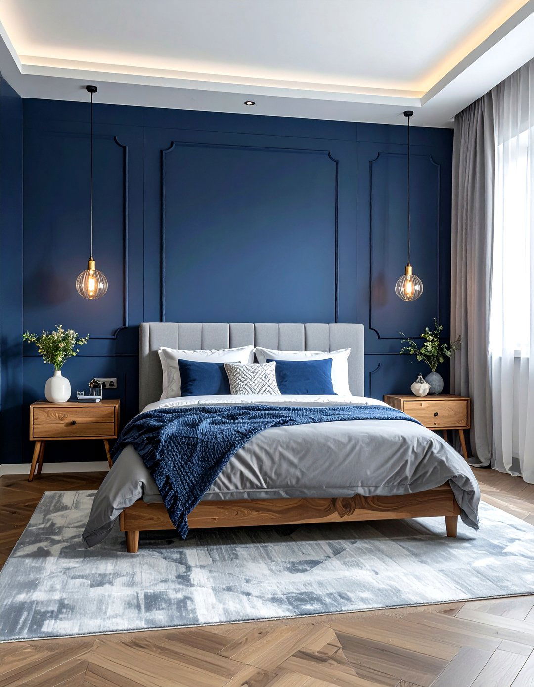 Dark Blue Bedroom - 30 contemporary blue bedroom ideas