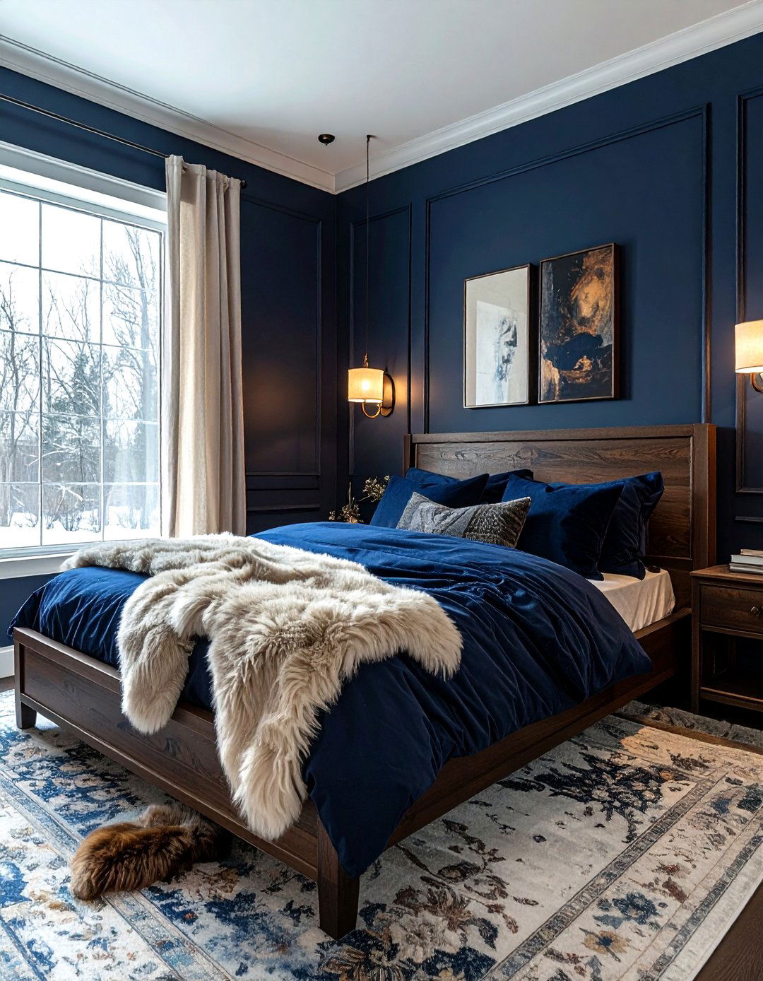 Dark Blue Bedroom - 30 blue bedroom decor ideas