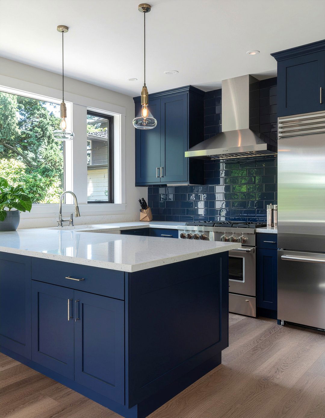 Dark Blue Kitchen Backsplash - 30 blue kitchen ideas