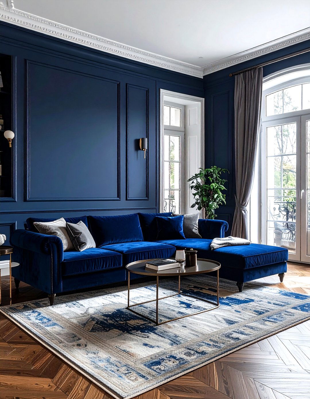 Dark Blue Living Room - 30 blue living room design ideas