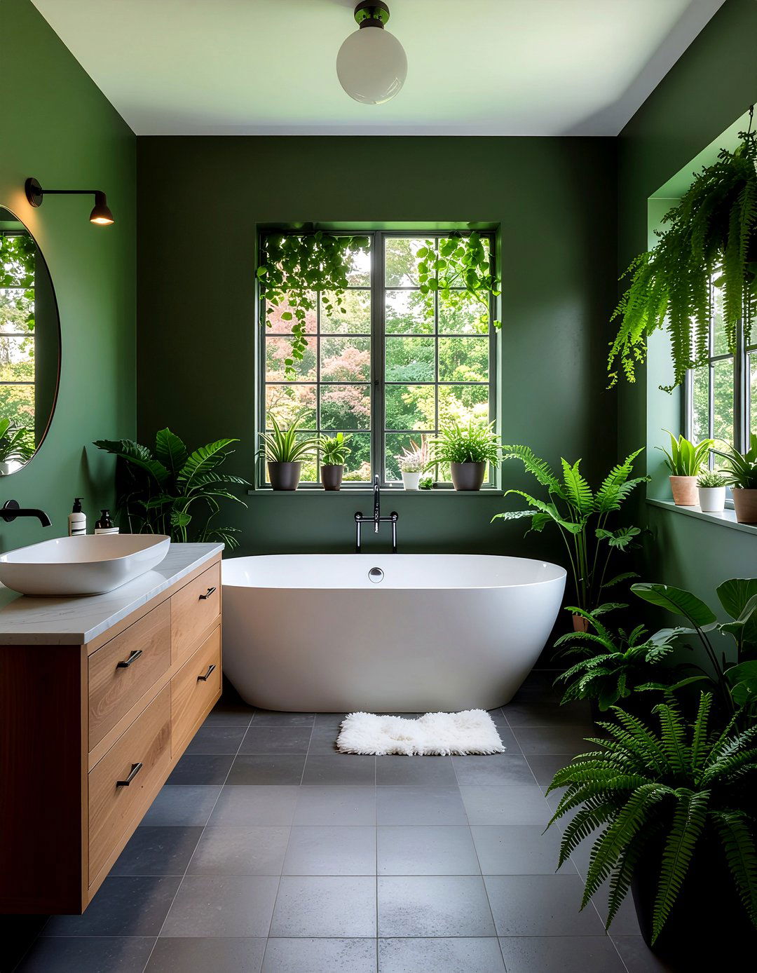Dark Botanical Bathroom - 30 moody bathroom ideas