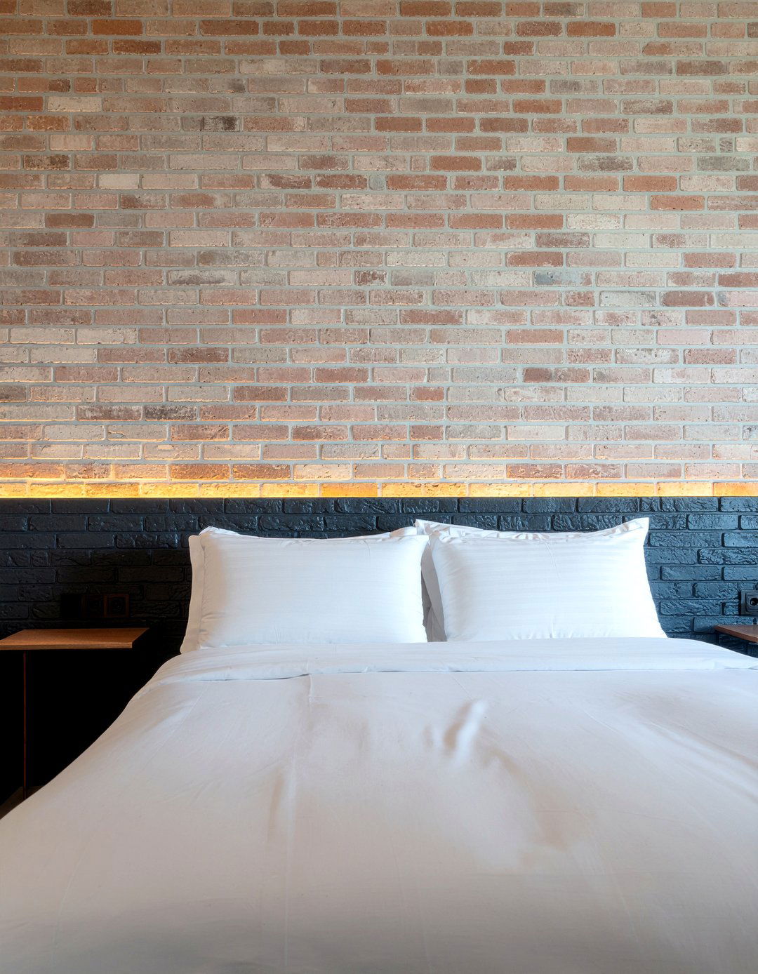 Dark Brick Accent - 30 bedroom brick wall ideas