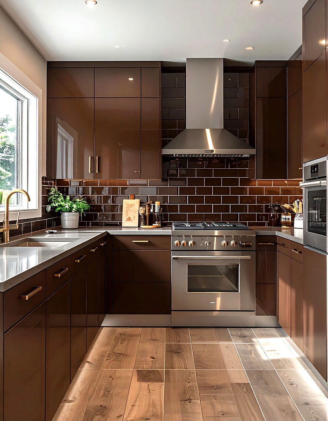 Dark Brown Backsplash - 30 warm brown kitchen ideas