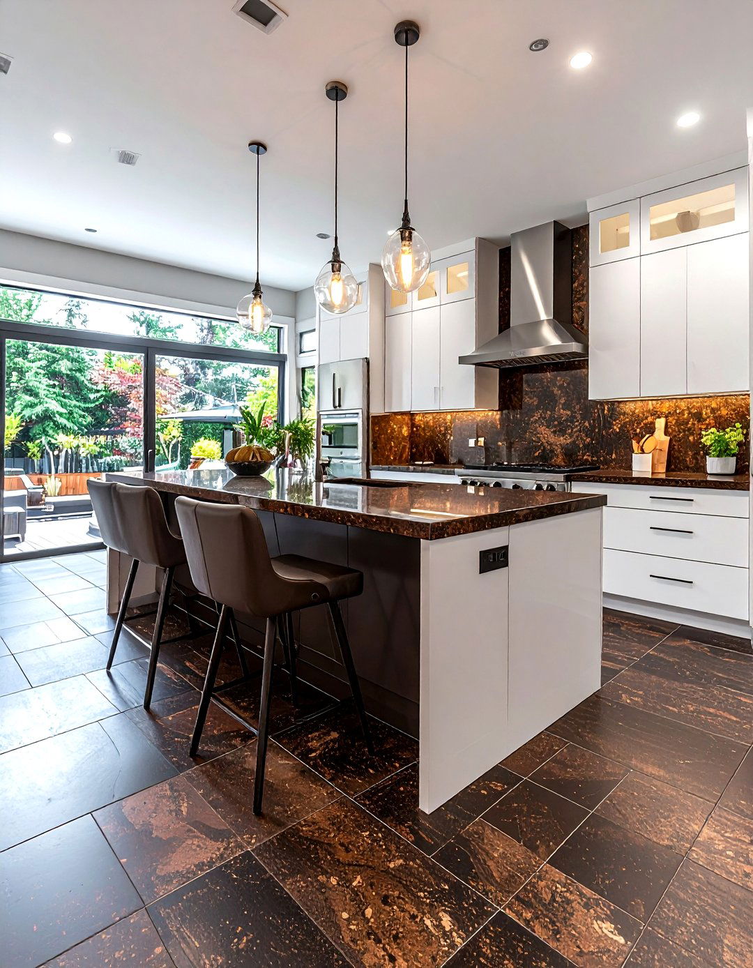 Dark Brown Cork Tile - 30 cork floor kitchen ideas
