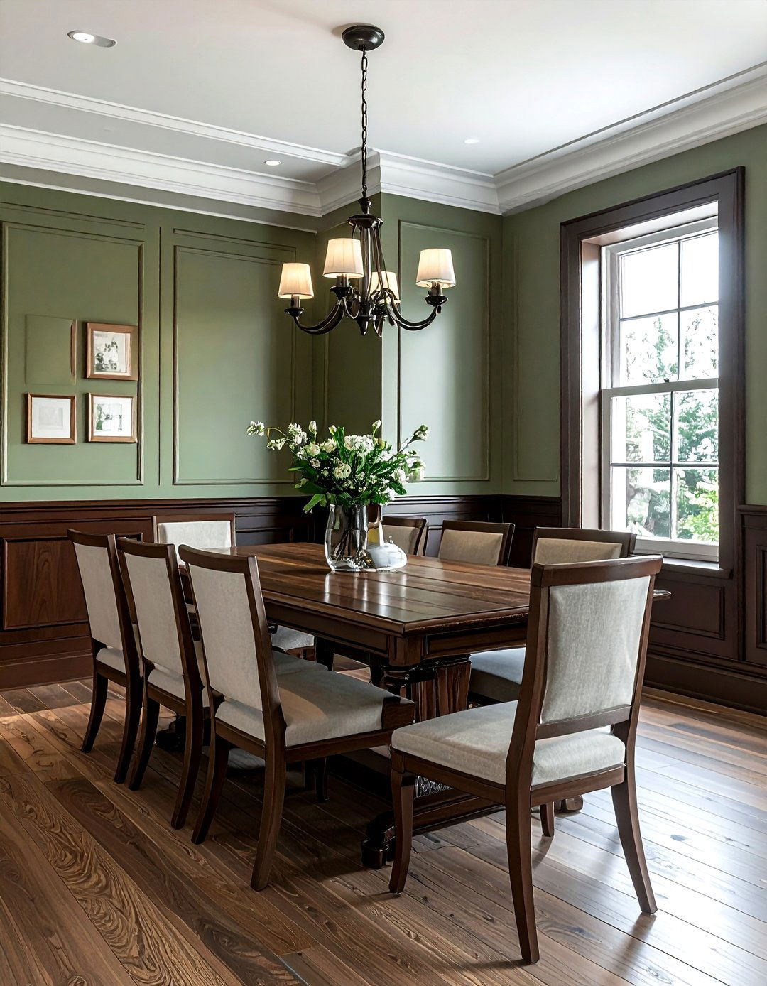 Dark Brown Wainscoting - 30 brown dining room ideas