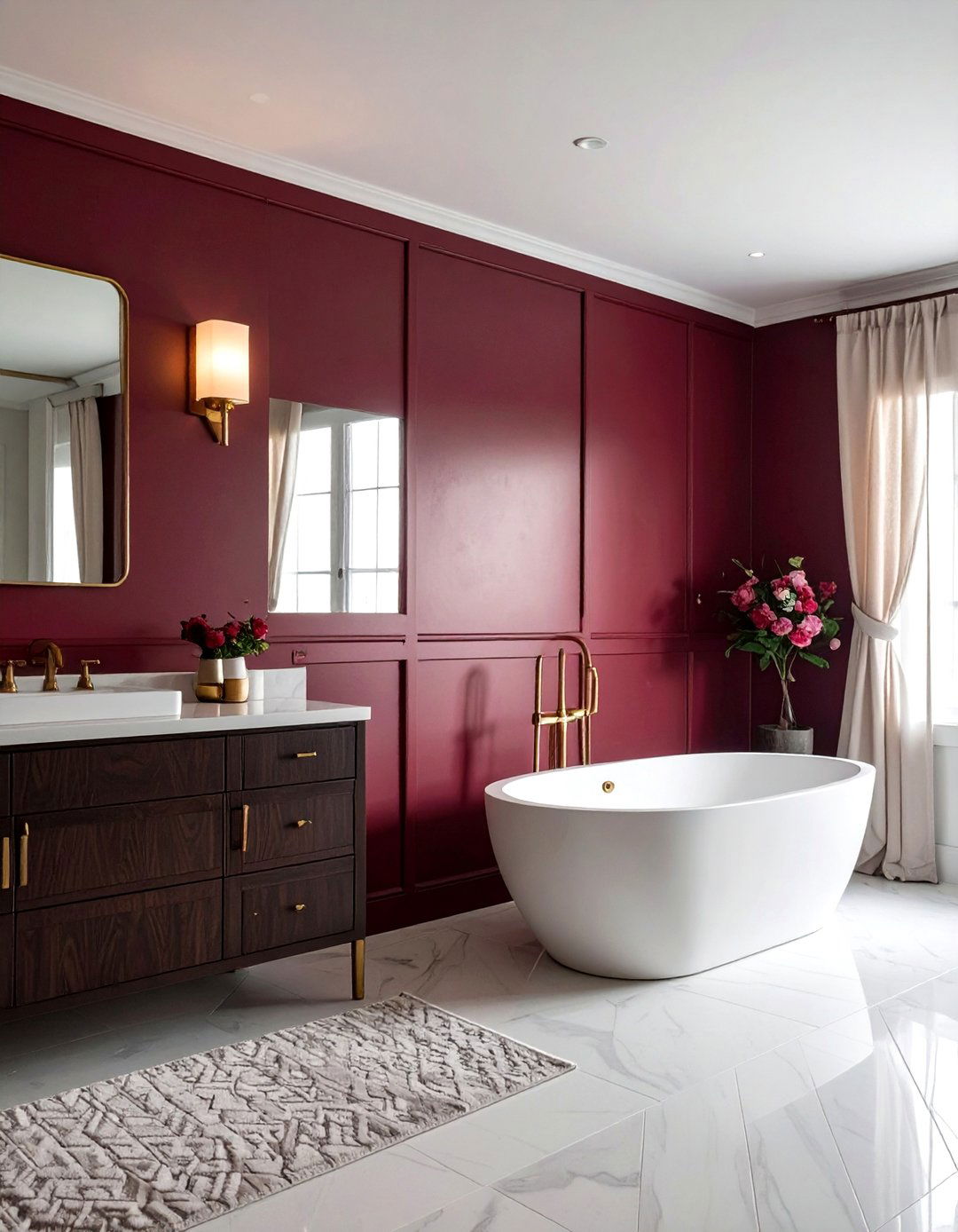 Dark Burgundy Bathroom - 30 dark bathroom ideas
