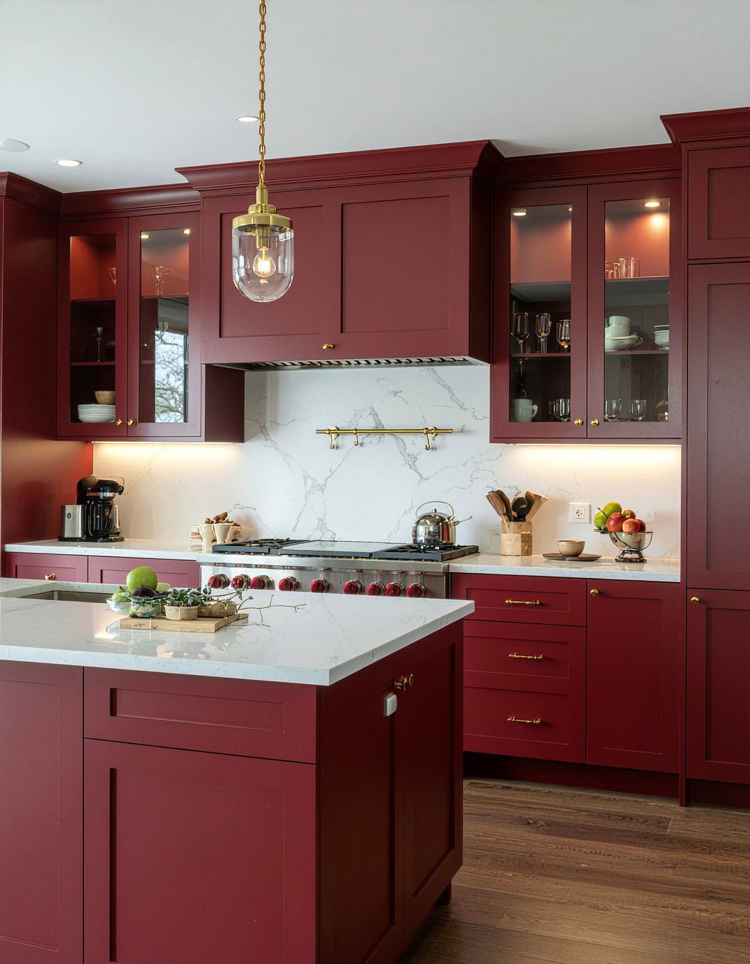 Dark Burgundy Kitchen - 30 moody kitchen ideas