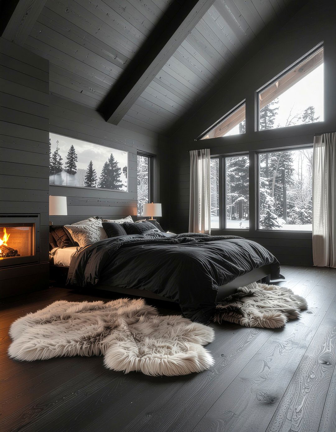 Dark Cabin Interior - 30 cabin bedroom ideas