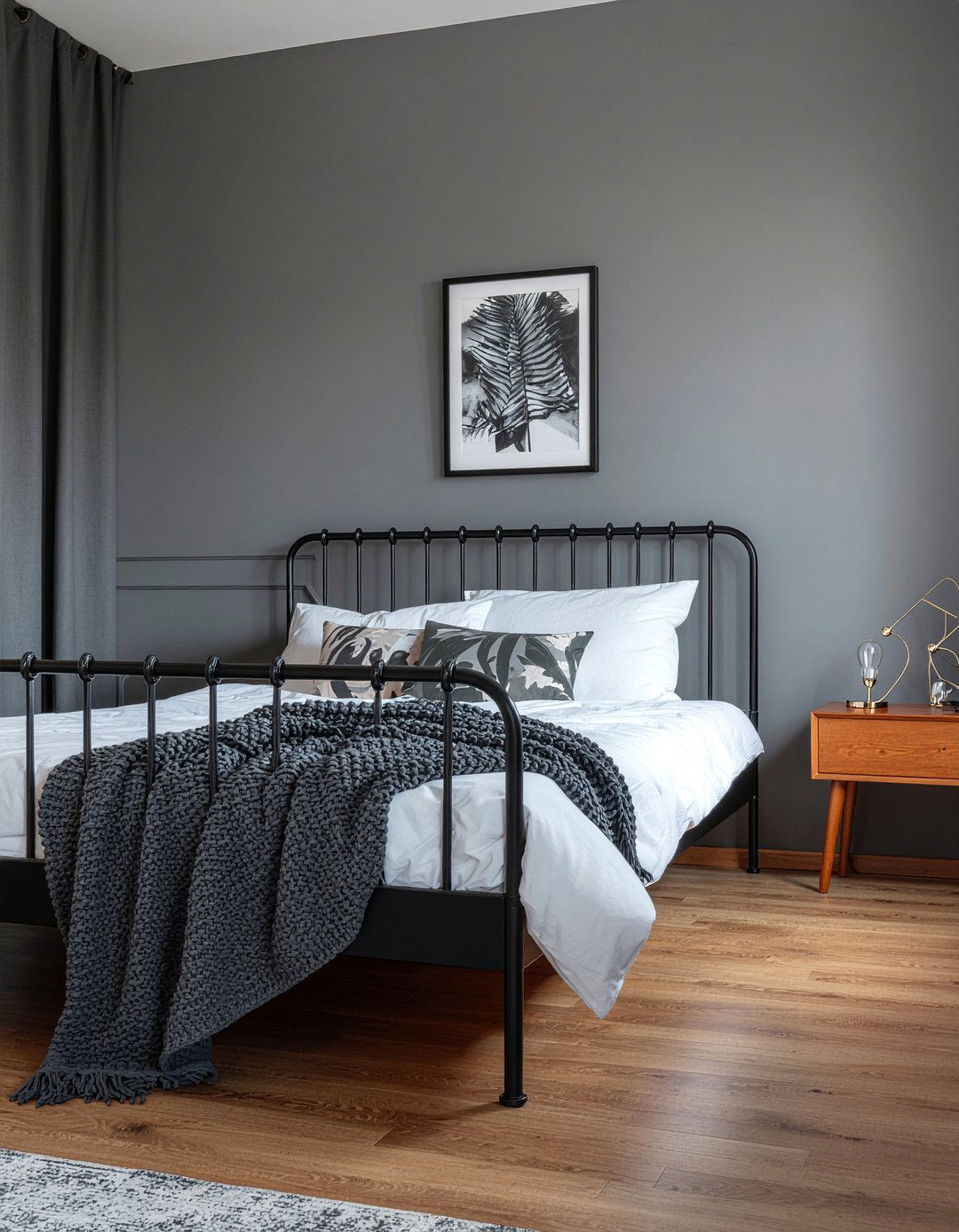 Dark Charcoal Bedroom - 30 industrial bedroom ideas