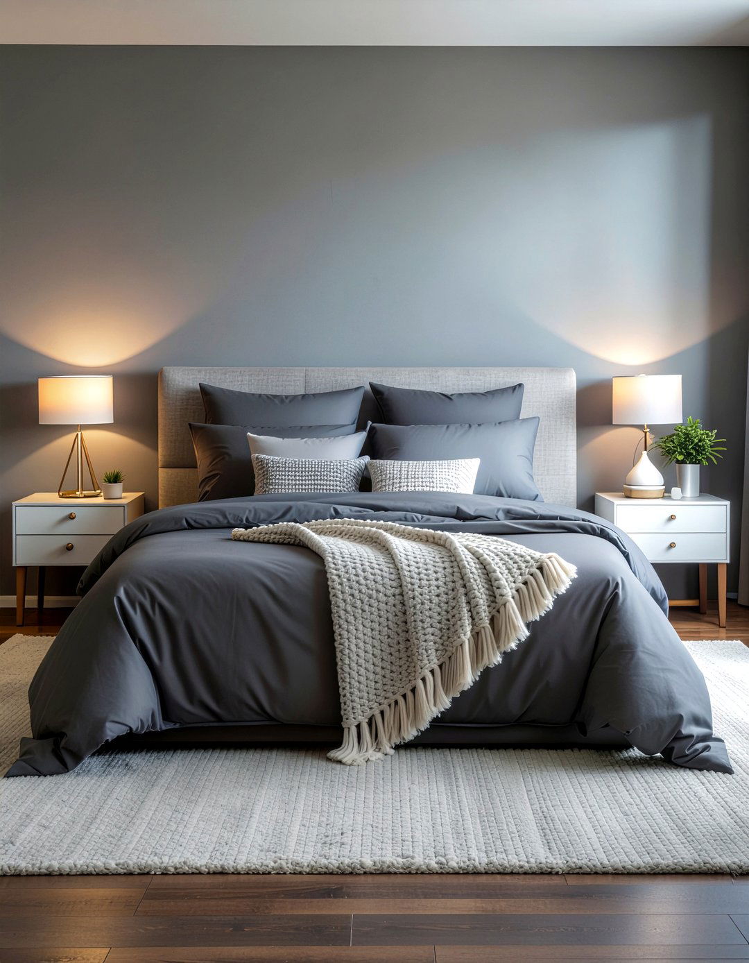 Dark Charcoal Comforter - 30 bedroom gray bedding ideas
