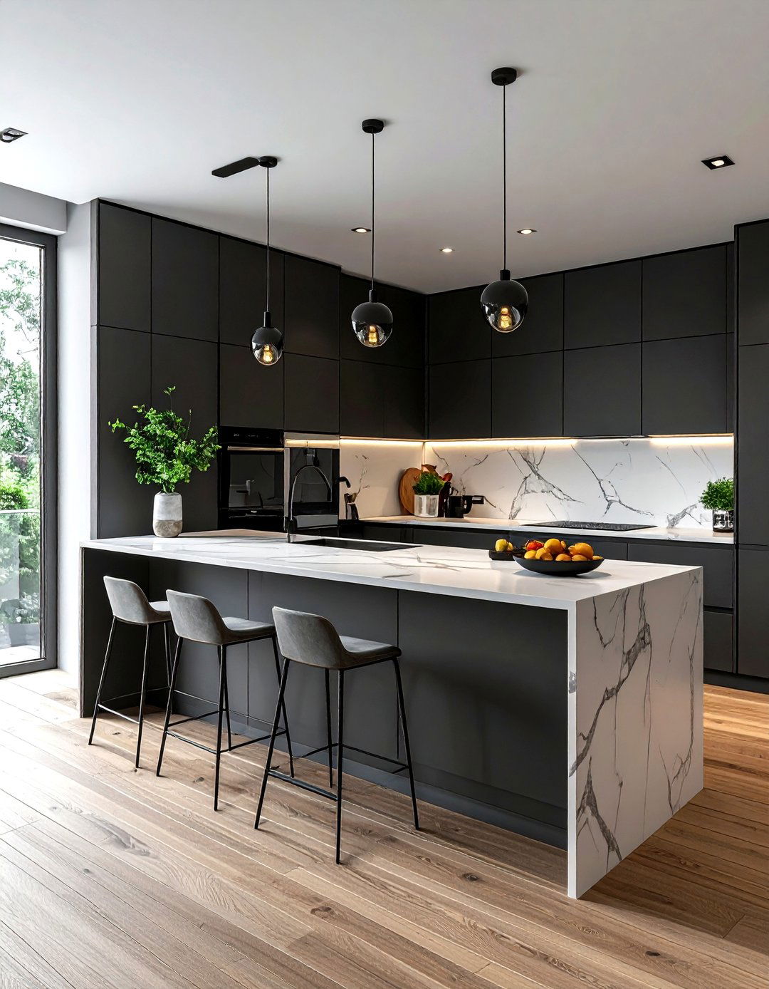 Dark Charcoal Kitchen - 30 ultra modern kitchen ideas