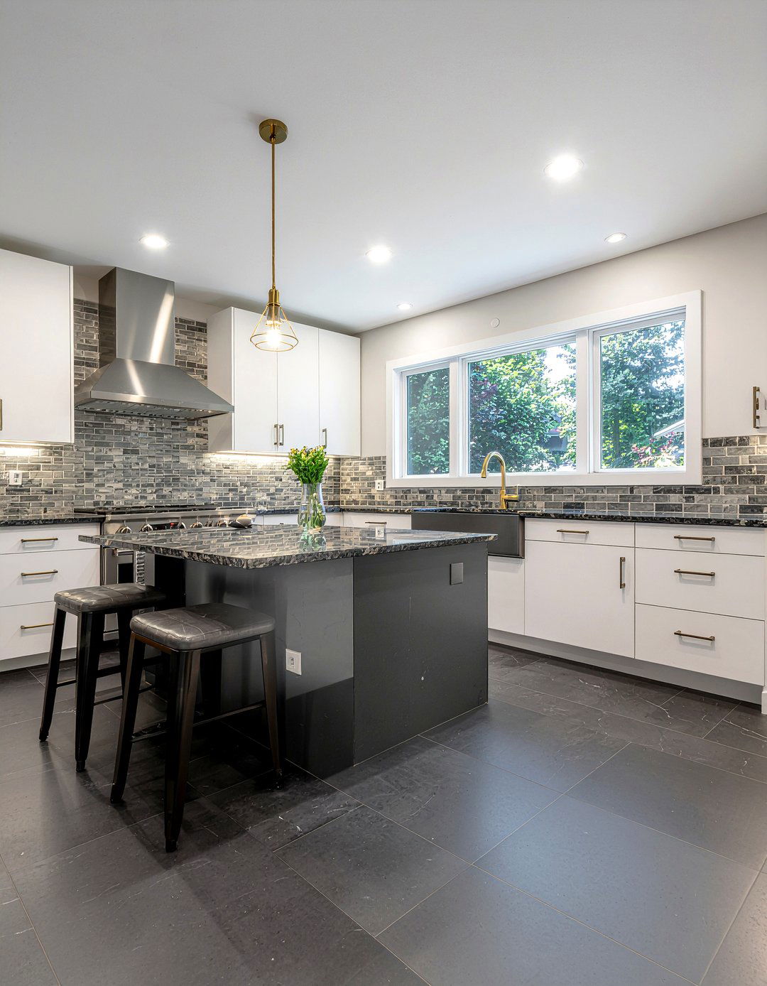 Dark Charcoal Porcelain Tile - 30 porcelain tile floor kitchen ideas