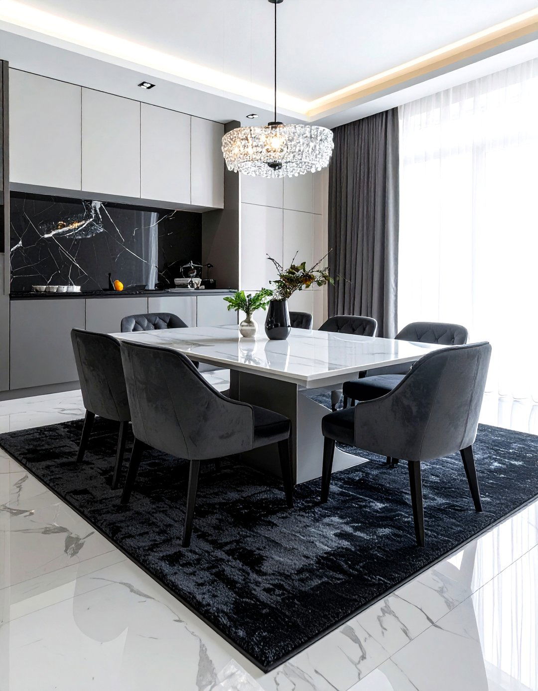 Dark Charcoal Square Rug - 30 square rug dining room ideas