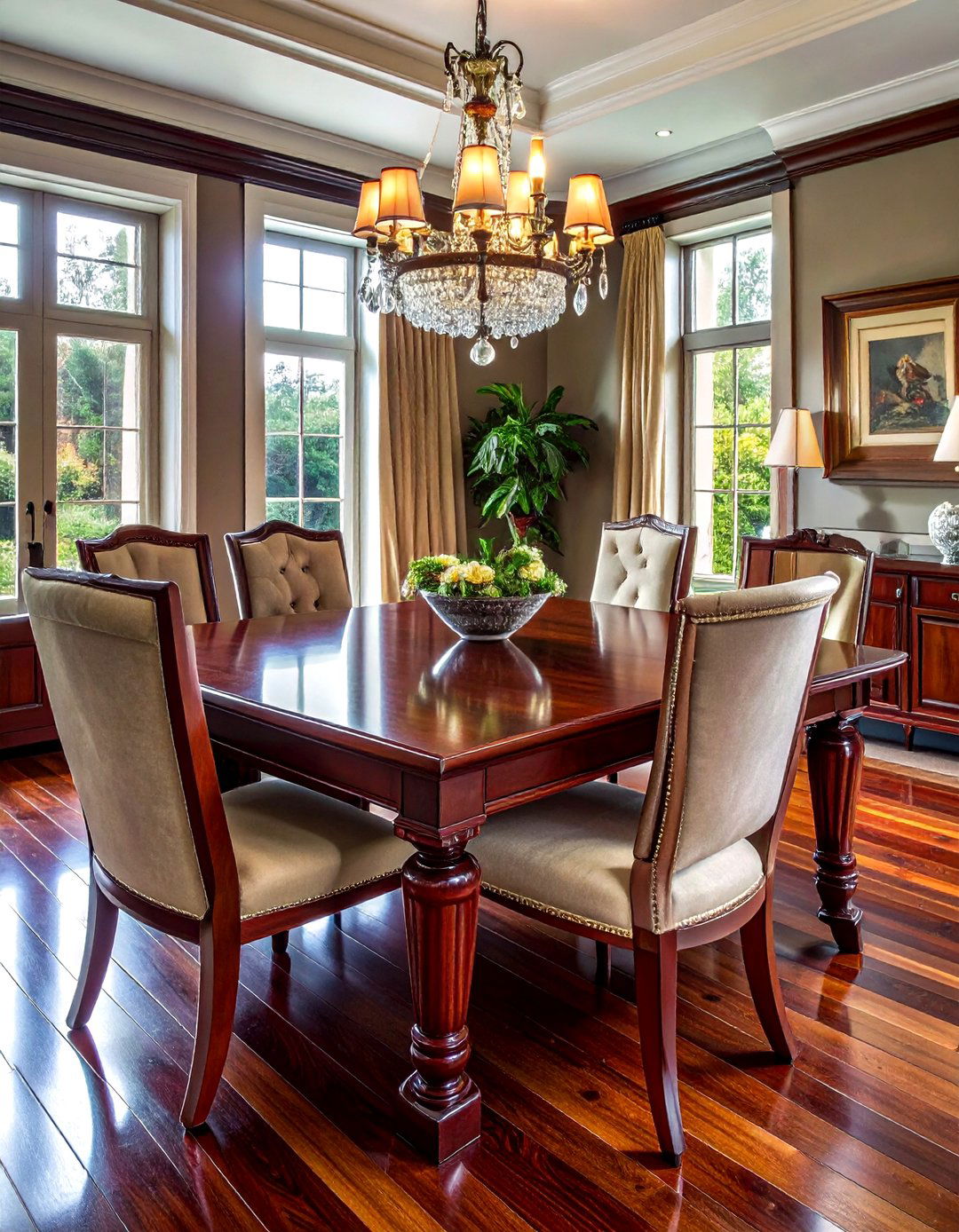 Dark Cherry Wood Table - 30 oval dining table ideas