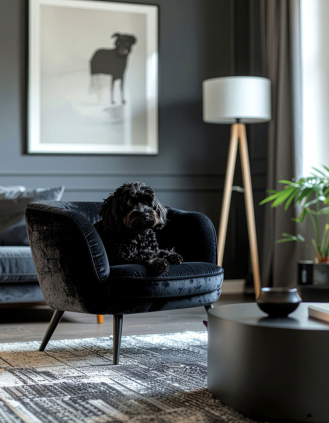 Dark Colored Furniture - 30 dog living room ideas
