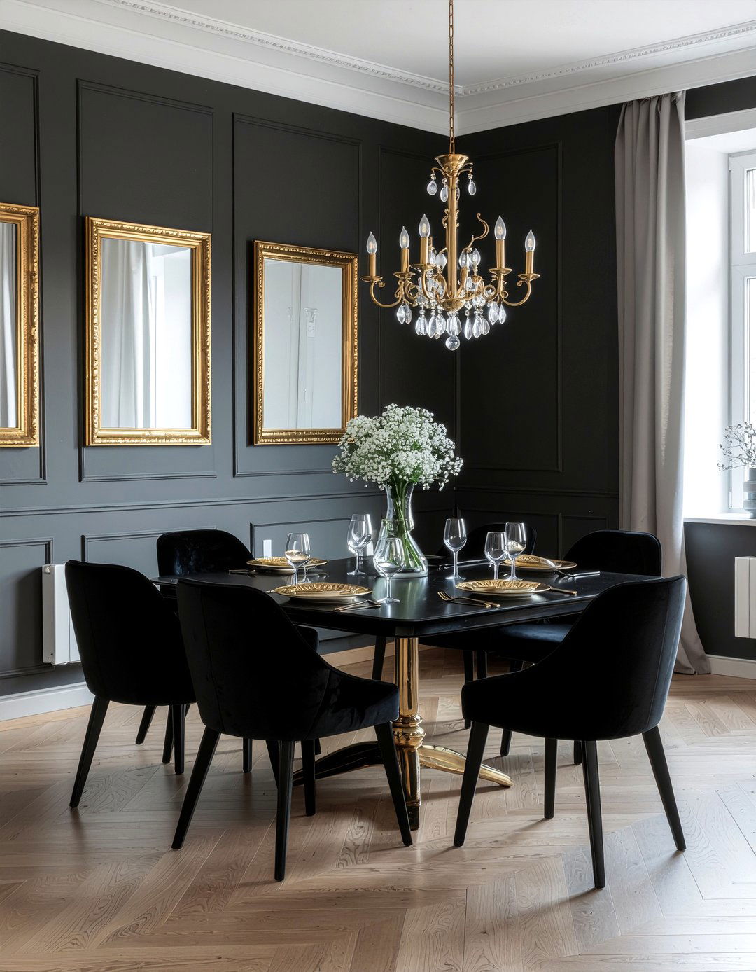 Dark Dining Room Gold Accents - 30 dark dining room ideas